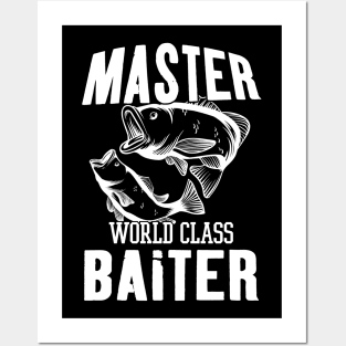 Fishing Meme | Vintage Master Baiter Funny Graphic For Punny Fisherman Posters and Art